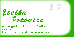 etelka popovics business card